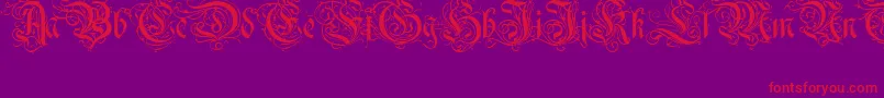 Ruritania Font – Red Fonts on Purple Background