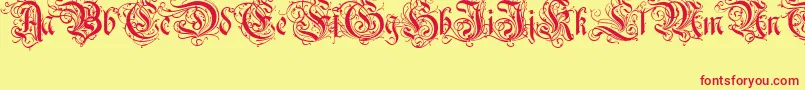 Ruritania Font – Red Fonts on Yellow Background