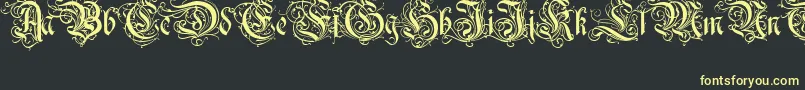 Ruritania Font – Yellow Fonts on Black Background