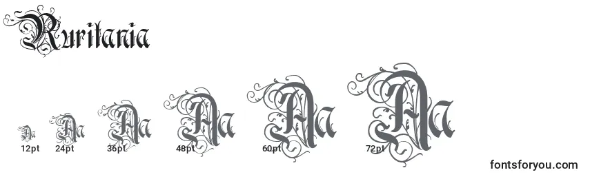 Размеры шрифта Ruritania (139330)