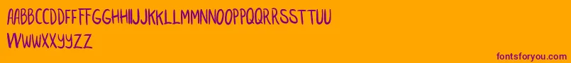 RUSAK Font – Purple Fonts on Orange Background