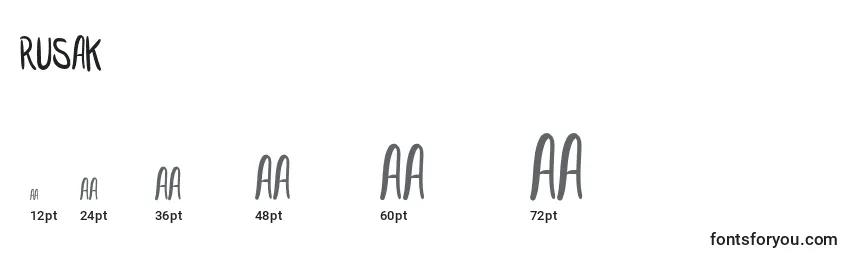 RUSAK Font Sizes