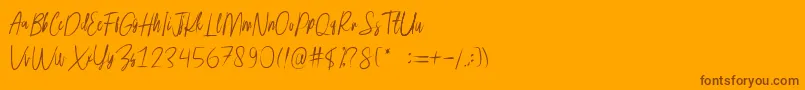 rusherdemo Font – Brown Fonts on Orange Background