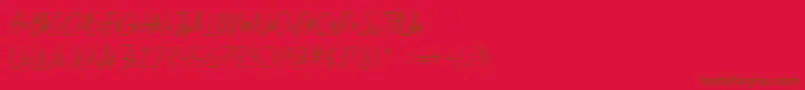 rusherdemo Font – Brown Fonts on Red Background