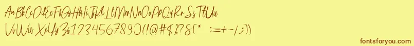 rusherdemo Font – Brown Fonts on Yellow Background