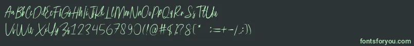 フォントrusherdemo – 黒い背景に緑の文字