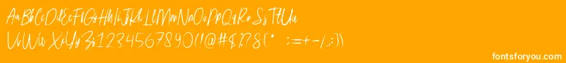 フォントrusherdemo – オレンジの背景に白い文字