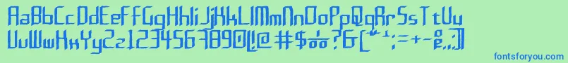 Rushil 0 6 Font – Blue Fonts on Green Background