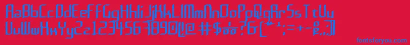 Rushil 0 6 Font – Blue Fonts on Red Background