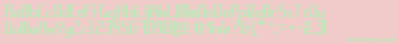 Rushil 0 6 Font – Green Fonts on Pink Background