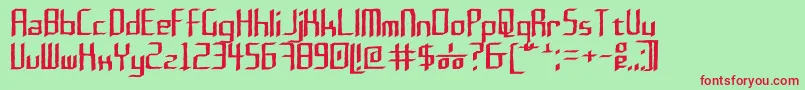 Rushil 0 6 Font – Red Fonts on Green Background