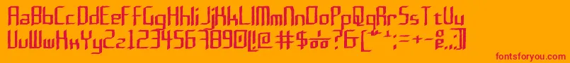 Rushil 0 6 Font – Red Fonts on Orange Background