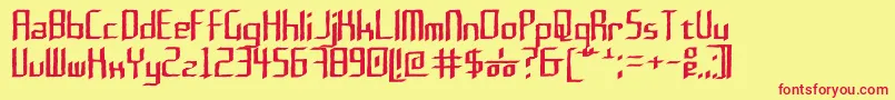 Rushil 0 6 Font – Red Fonts on Yellow Background