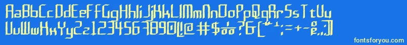 Rushil 0 6 Font – Yellow Fonts on Blue Background