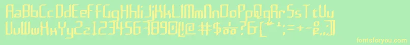 Rushil 0 6 Font – Yellow Fonts on Green Background
