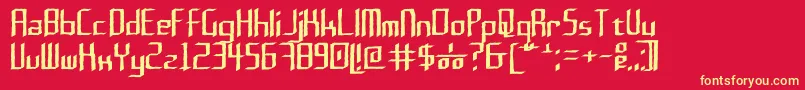 Rushil 0 6 Font – Yellow Fonts on Red Background