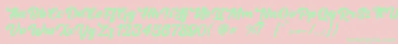 Rushing Nightshade DEMO Font – Green Fonts on Pink Background