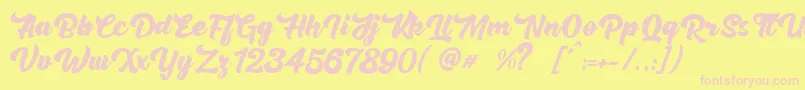 Rushing Nightshade DEMO Font – Pink Fonts on Yellow Background