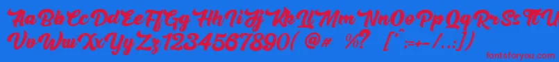 Rushing Nightshade DEMO Font – Red Fonts on Blue Background