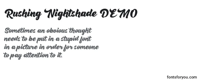Rushing Nightshade DEMO Font