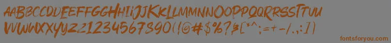 Rushink Demo Font – Brown Fonts on Gray Background