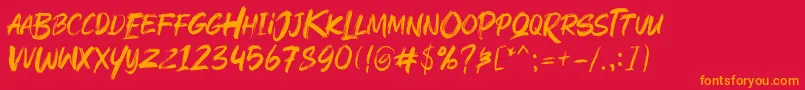 Rushink Demo Font – Orange Fonts on Red Background