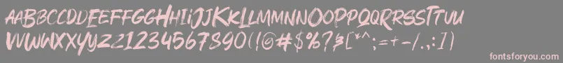 Rushink Demo-Schriftart – Rosa Schriften auf grauem Hintergrund