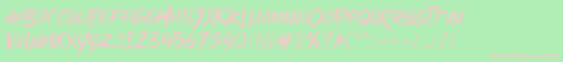 Rushink Demo Font – Pink Fonts on Green Background