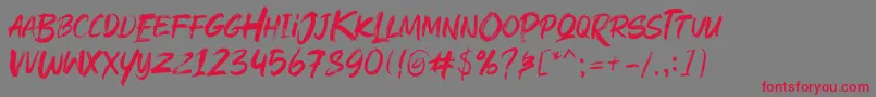 Rushink Demo Font – Red Fonts on Gray Background