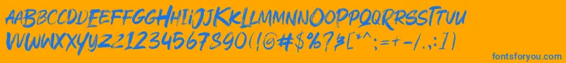 Rushink Demo Font – Blue Fonts on Orange Background