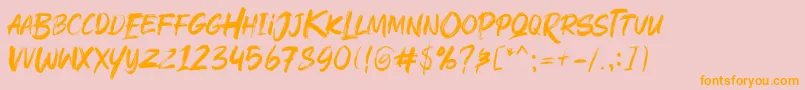 Rushink Demo Font – Orange Fonts on Pink Background