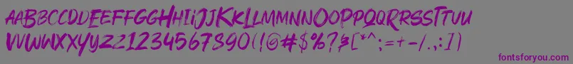Шрифт Rushink Demo – фиолетовые шрифты на сером фоне