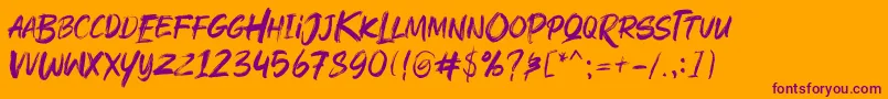 Rushink Demo Font – Purple Fonts on Orange Background