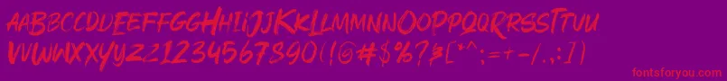 Rushink Demo Font – Red Fonts on Purple Background