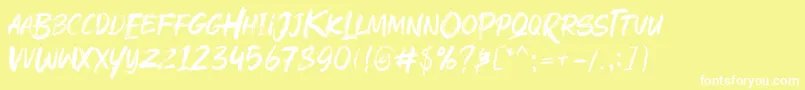 Rushink Demo Font – White Fonts on Yellow Background