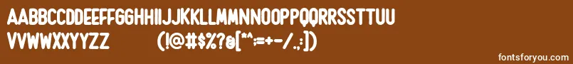 Weitere Informationen zur Rushmore-Schriftart Rushmore-Schriftart – Weiße Schriften auf braunem Hintergrund