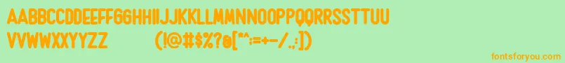 Rushmore Font – Orange Fonts on Green Background