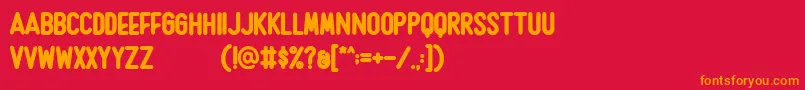 Rushmore Font – Orange Fonts on Red Background