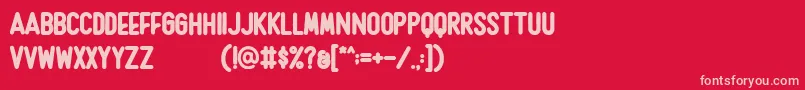 Rushmore Font – Pink Fonts on Red Background