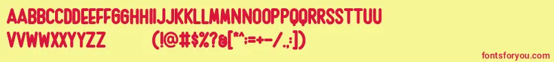 Rushmore Font – Red Fonts on Yellow Background