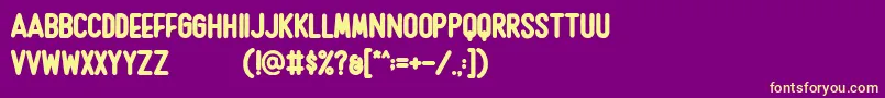 Czcionka Rushmore – żółte czcionki na fioletowym tle