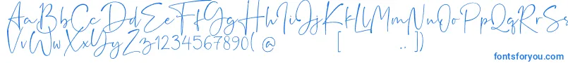 Rushtick Font – Blue Fonts on White Background