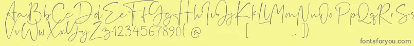 Rushtick Font – Gray Fonts on Yellow Background