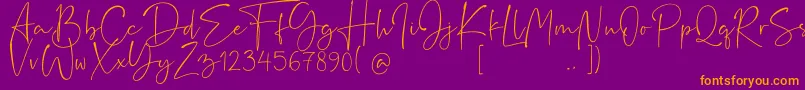 Rushtick Font – Orange Fonts on Purple Background