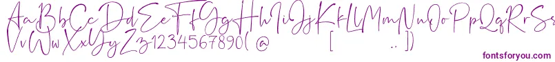 Rushtick-Schriftart – Violette Schriften auf weißem Hintergrund