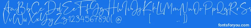 Шрифт Rushtick – белые шрифты на синем фоне