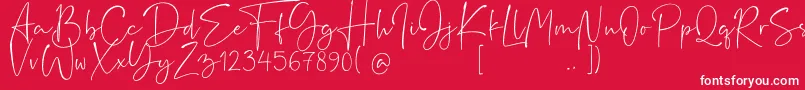 Rushtick Font – White Fonts on Red Background
