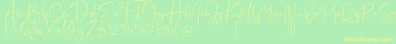 Rushtick Font – Yellow Fonts on Green Background