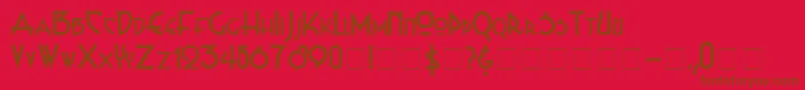 Russel Write TT Font – Brown Fonts on Red Background