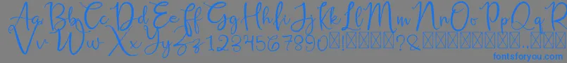 RusshellFree-Schriftart – Blaue Schriften auf grauem Hintergrund